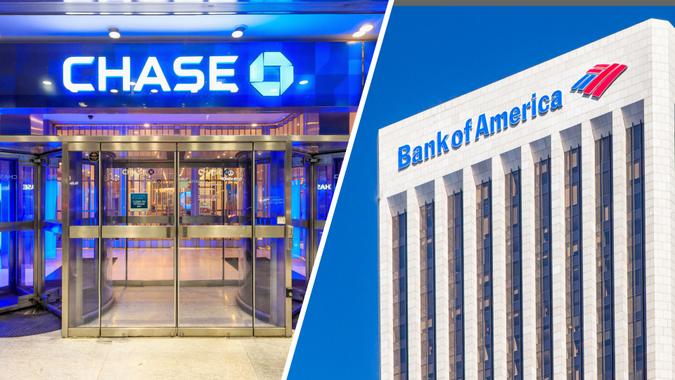 Chase Bank, Bank of America