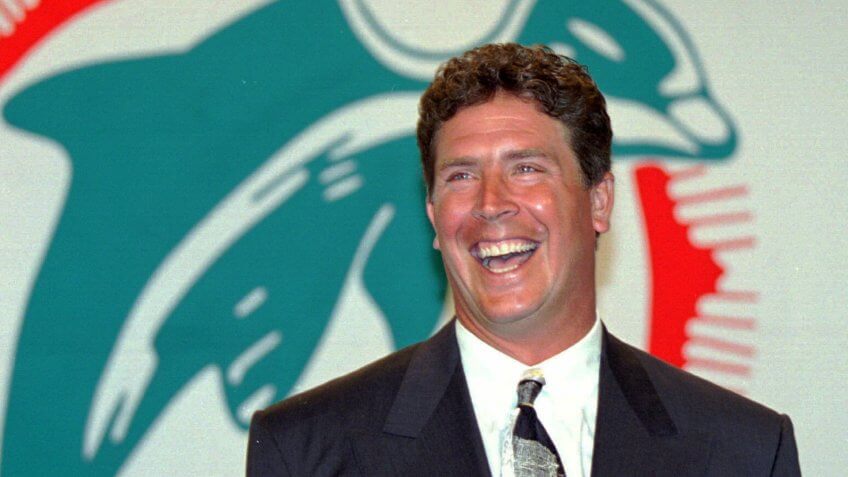 MARINO Miami Dolphins Quarterback Dan Marino smiles during a news conference at the Dolphions headquarters in Davie, Fla.