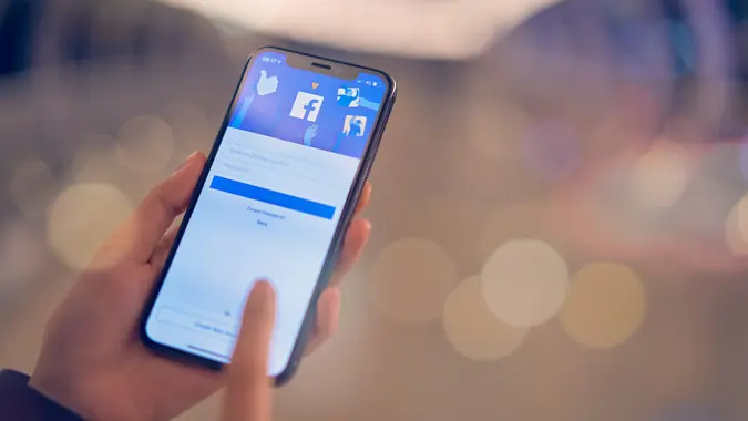 Facebook app on smartphone