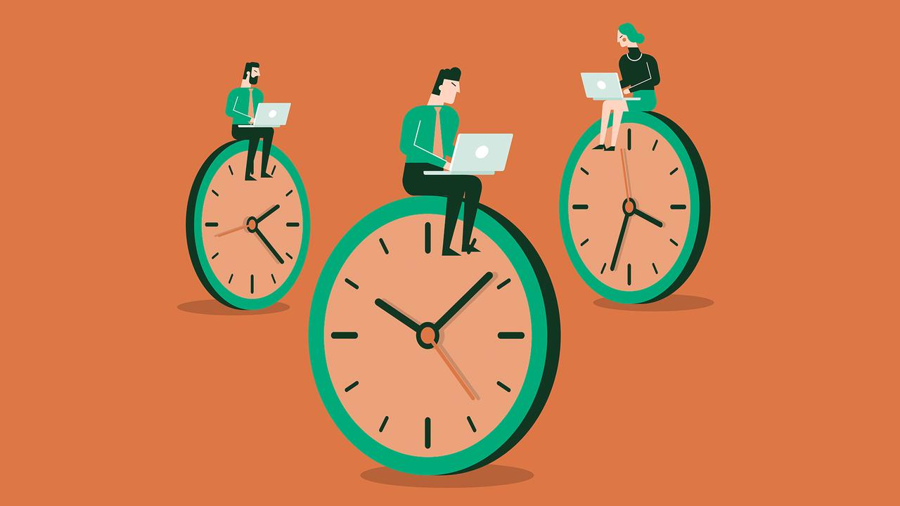 Business concept of time management and procrastination.