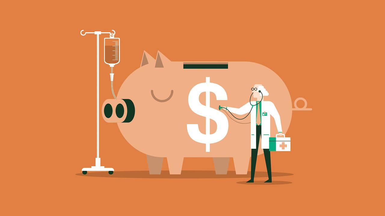 Health and the piggy bank.