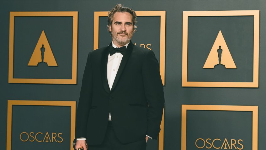 Joaquin Phoenix, winner of the award for best performance by an actor in a leading role for "Joker", poses in the press room at the Oscars, at the Dolby Theatre in Los Angeles92nd Academy Awards - Press Room, Los Angeles, USA - 09 Feb 2020.