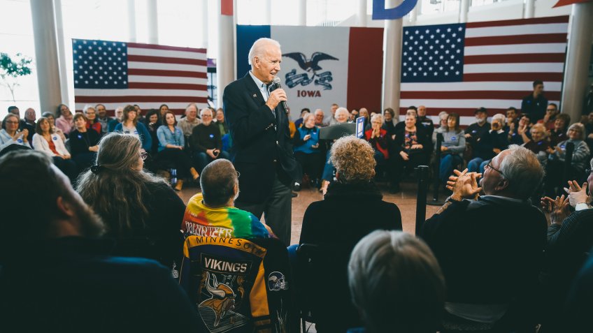 Democratic presidential candidate former Vice President Joe Biden speaks during a campaign event at the University of Northern Iowa, in Cedar Falls, IowaElection 2020 Joe Biden, Cedar Falls, USA - 27 Jan 2020.