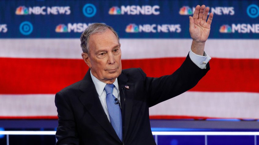 Democratic presidential candidates, former New York City Mayor Mike Bloomberg speaks during a Democratic presidential primary debate, in Las Vegas, hosted by NBC News and MSNBCElection 2020 Debate, Las Vegas, USA - 19 Feb 2020.