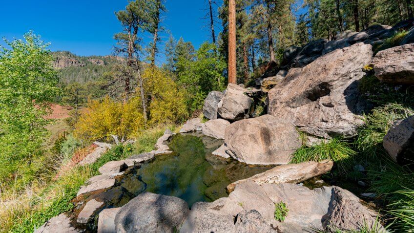 Beautiful landscape of Spence Hot Springs at New Mexico.