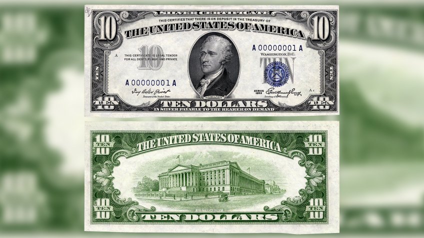 US $10 1953 Silver Certificate