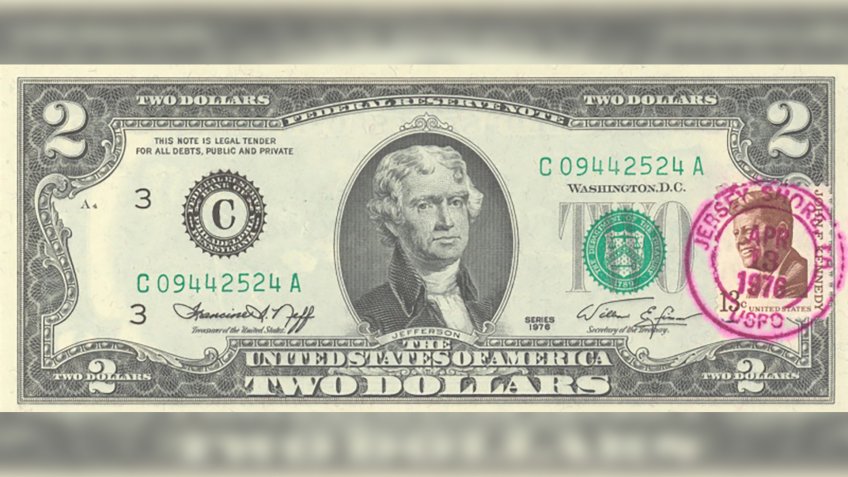 US $2 bicentennial 1976