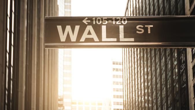 Wall Street sign in New York Manhattan