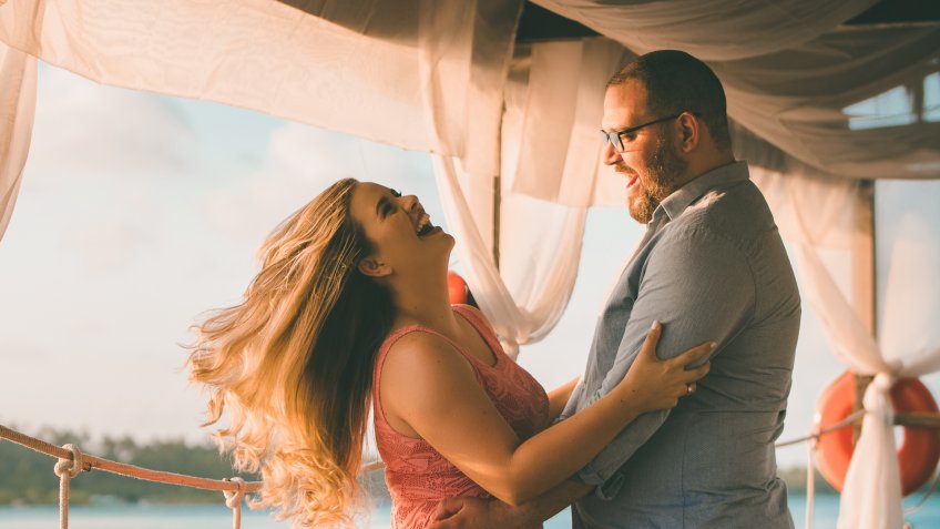 couple having fun on vacation.