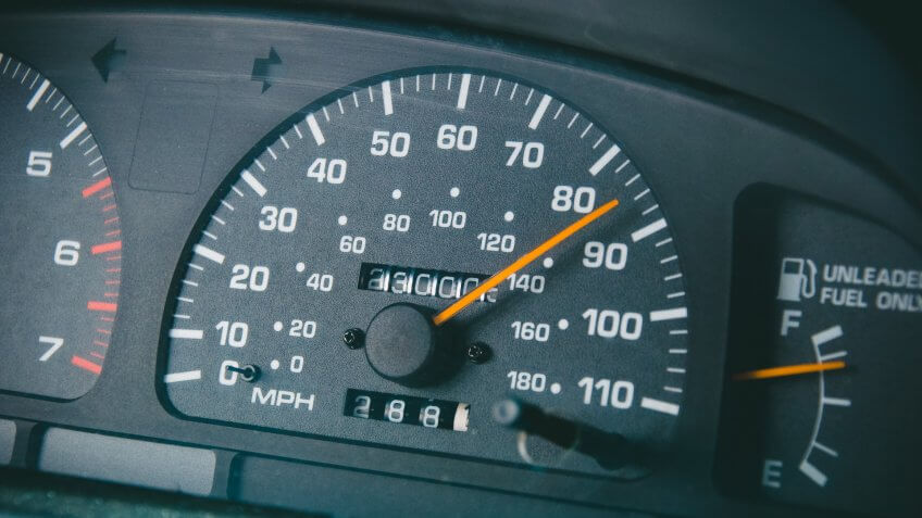 Odometer Showing 230000 Miles and Speed of 85 MPH.