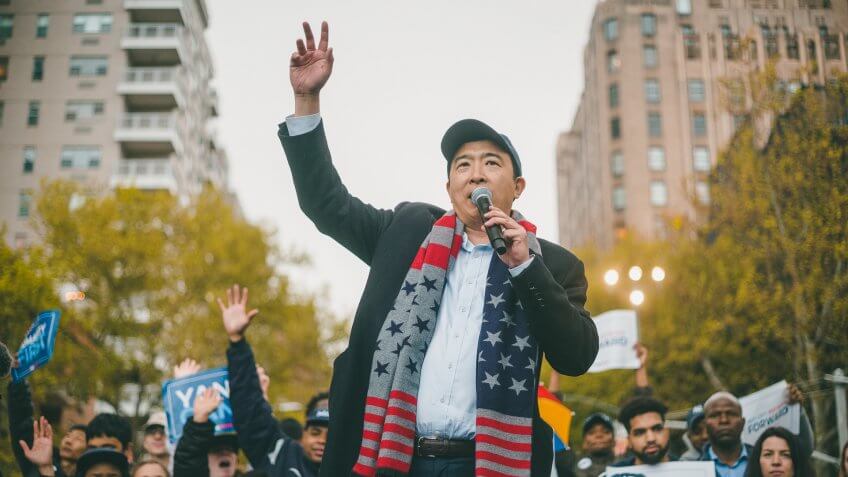 Andrew Yang, US Presidential Election campaigning, New York, USA - 14 May 2019.