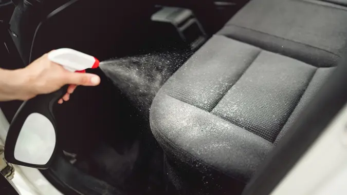 Car care concept, detailing and cleaning car interiors.