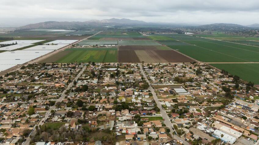 Aerial helicopter shot of Oxnard.