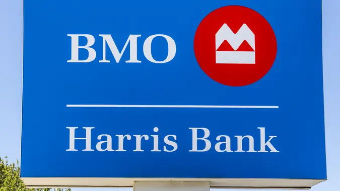 Indianapolis - Circa May 2017: Signage and Logo of BMO Harris Bank.