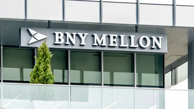 Tysons Corner, Virginia, USA- January 14, 2020: Sign of BNY Mellon Wealth Management.