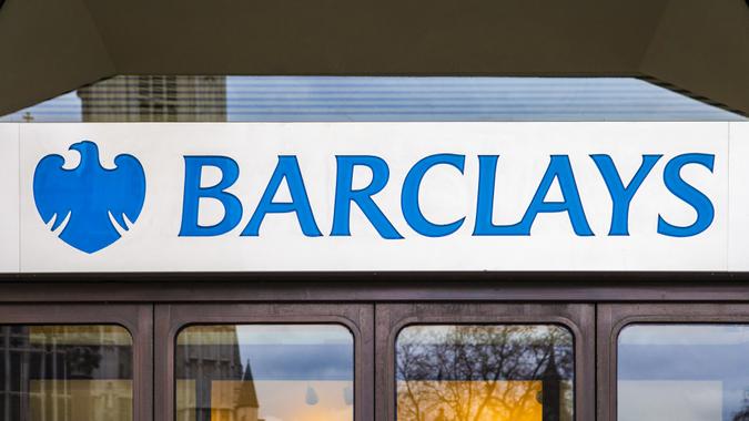 LONDON, UK - APRIL 1ST 2015: A sign for Barclays Bank in England on 1st April 2015.
