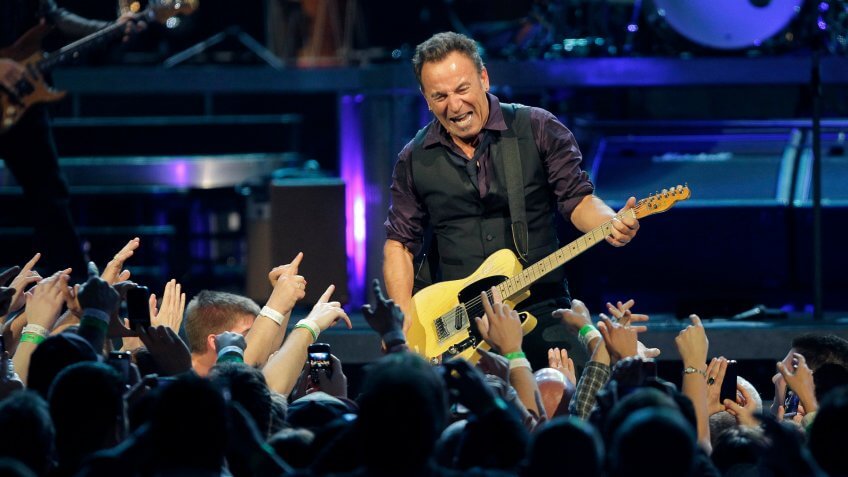 Bruce Springsteen Bruce Springsteen and the E Street Band perform during their Wrecking Ball tour concert at TD Garden in BostonMusic Bruce Springsteen, Boston, USA.