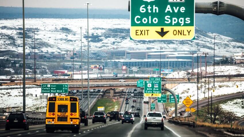 Winter traffic on interstate.