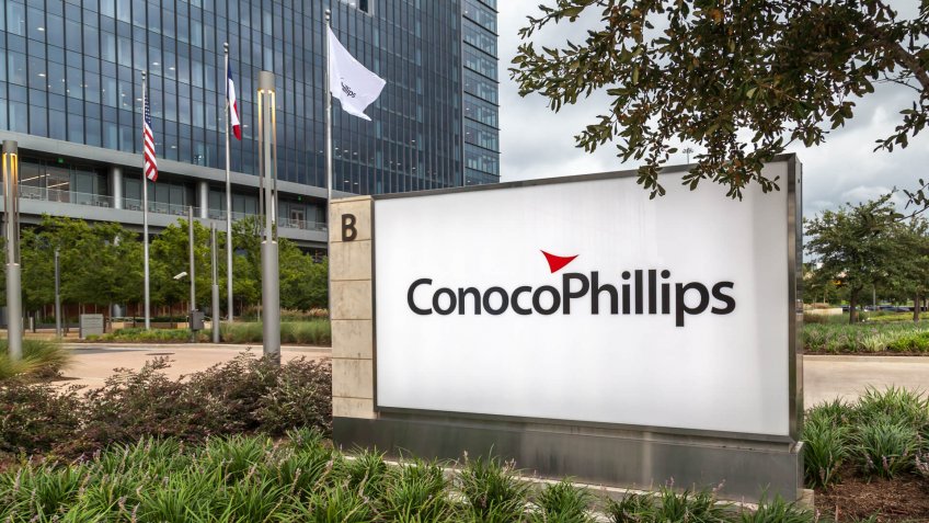 Houston, Texas, USA - September 22, 2018: Sign of ConocoPhillips at Company headquarters in Houston, US.