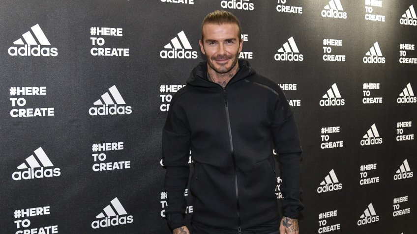 Mandatory Credit: Photo by Riccardo Giordano Sicki/Ipa/Shutterstock (9111749g)David BeckhamAdidas Store opening, Milan, Italy - 25 Sep 2017.