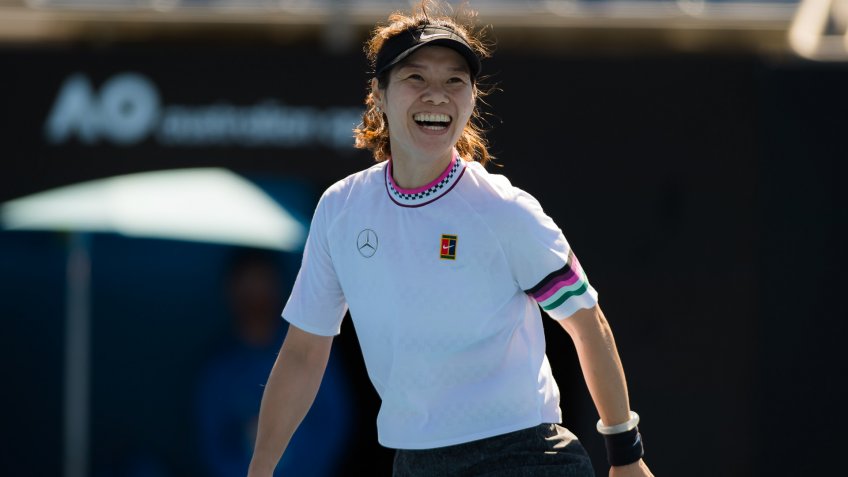 Mandatory Credit: Photo by Rob Prange/Shutterstock (10068967ct)Li Na plays Legends DoublesAustralian Open tennis tournament, Melbourne, Australia - 20 Jan 2019.