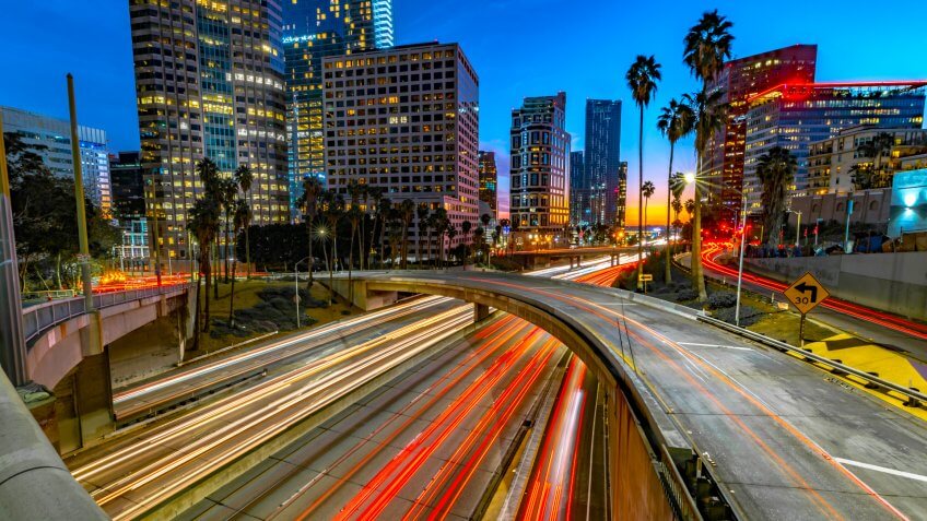 Los Angeles in the evening hour.