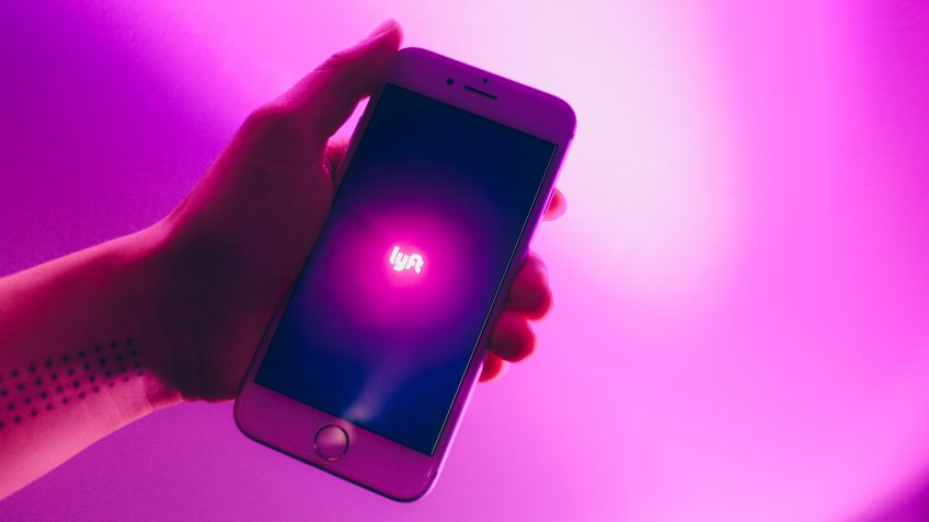 Lyft app on smartphone.