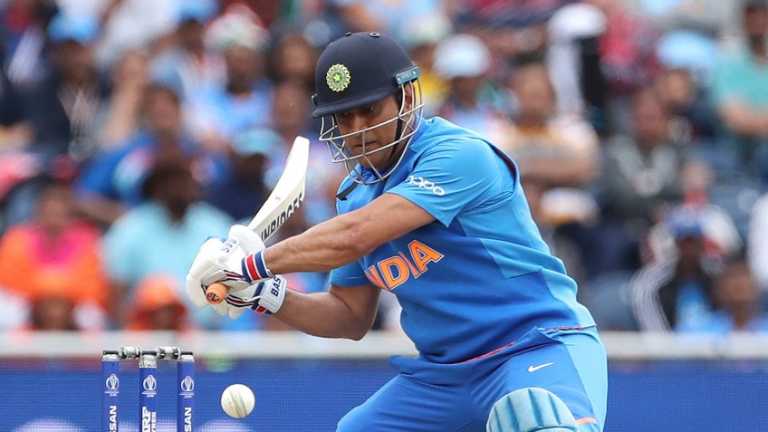 Mandatory Credit: Photo by Aijaz Rahi/AP/Shutterstock (10332422b)India's MS Dhoni bats during the Cricket World Cup semi-final match between India and New Zealand at Old Trafford in Manchester, EnglandIndia Cricket, Manchester, United Kingdom - 10 Jul 2019.