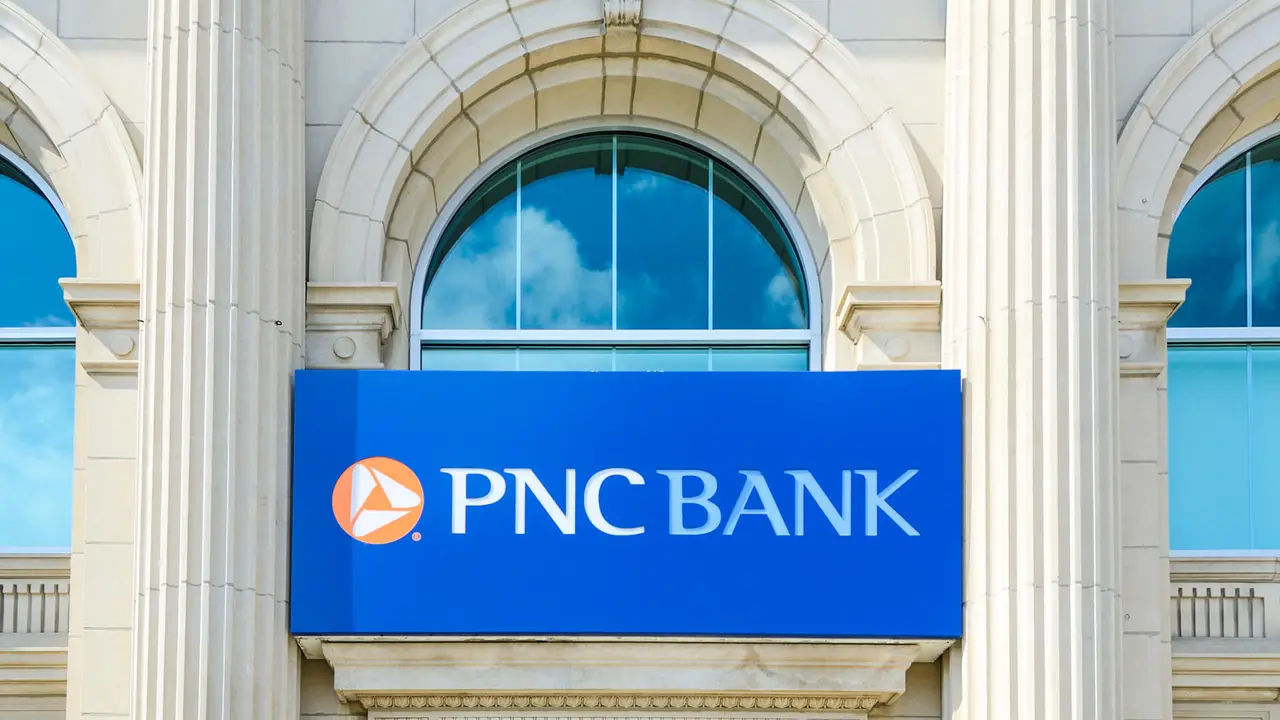Romeo, Michigan, USA - September 24, 2011: The PNC Bank building in downtown Romeo, Michigan.
