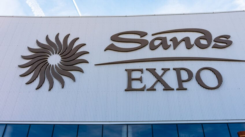 Sands Expo sign at the convention center operated by the Las Vegas Sands Corporation - Las Vegas, Nevada, USA - December 3, 2019.