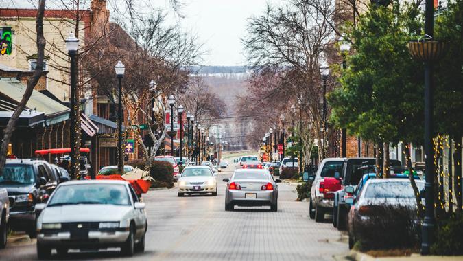 Streets of small American town.