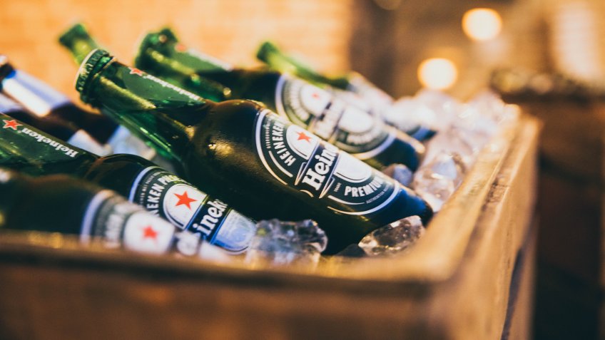 heineken beer bottles.