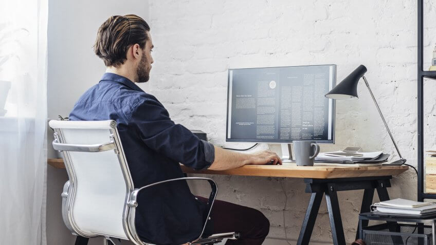 man desktop computer