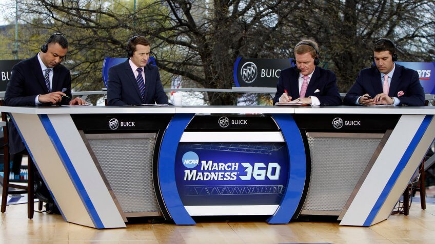 The CBS Sports Network Team on Day 1 of the NCAA Final Four Big Dance Concert in Centennial Olympic park on in Atlanta, Ga.