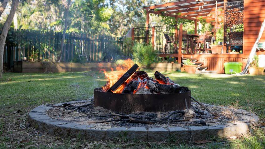outdoor fireplace