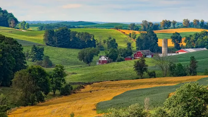 Beautiful farmland in the Ohio countryside.