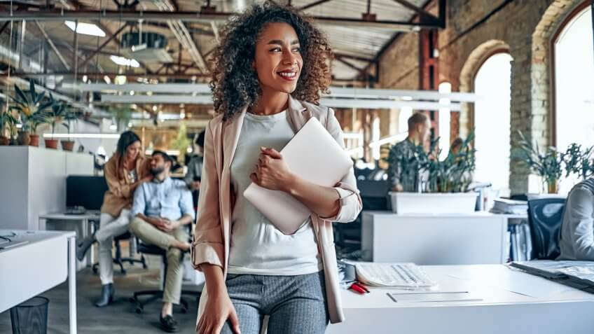 Group of young multiracial business people are working in modern office.