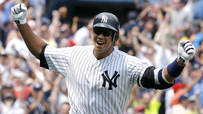 Mandatory Credit: Photo by Justin Lane/EPA/Shutterstock (7831592cc)The Yankees' Alex Rodriguez Celebrates After Hitting His 500th Home Run During the First Inning Game Between the Kansas City Royals and the New York Yankees at Yankee Stadium in the Bronx New York Usa On 04 August 2007Usa Baseball Mlb - Aug 2007.