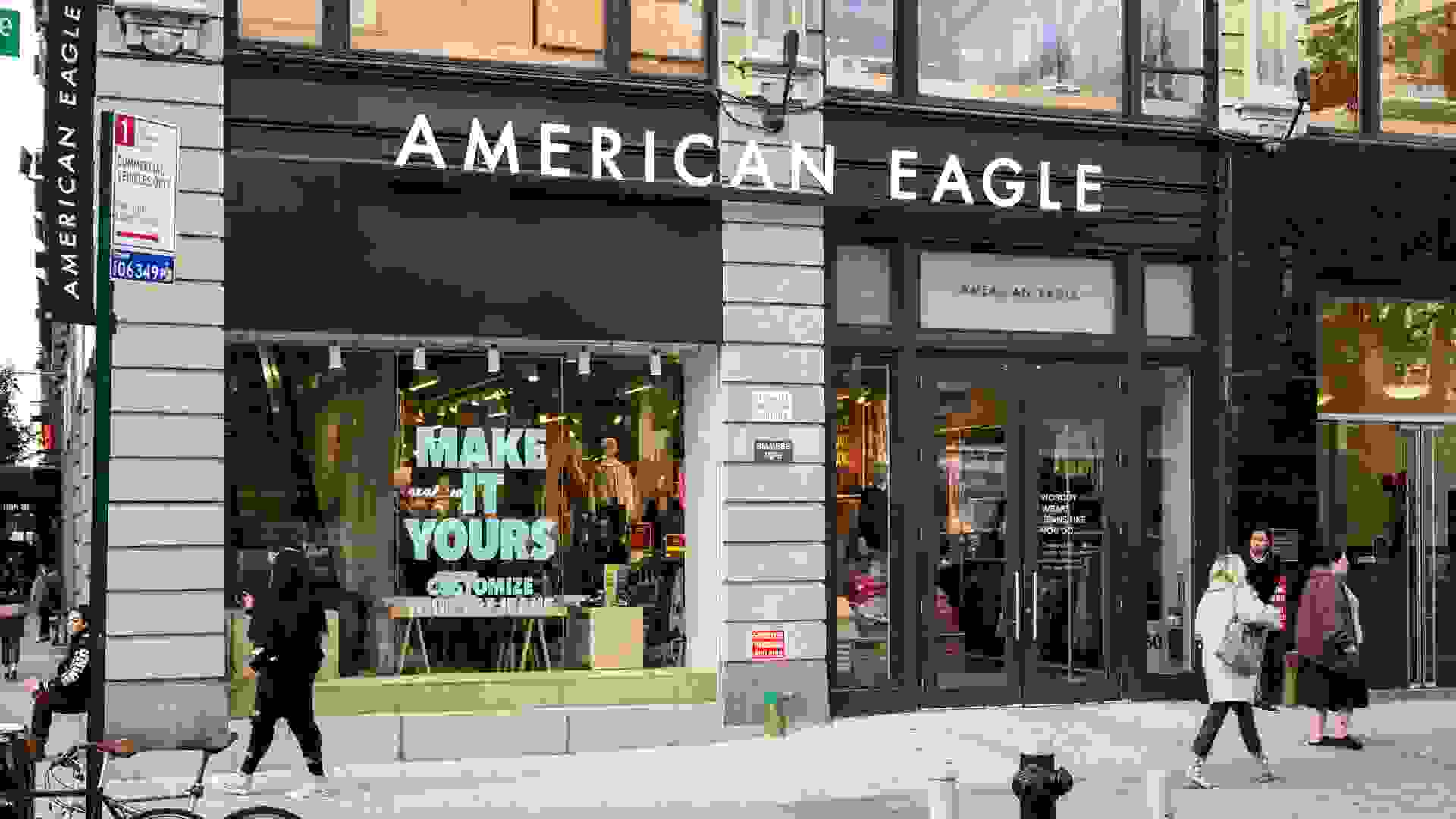 New York, New York, USA - November 21, 2019: American Eagle store in Union Square.