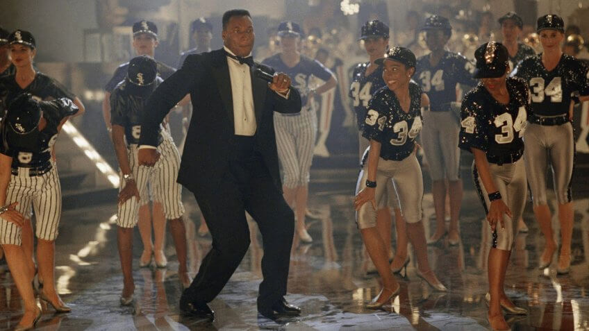 Bo Jackson dances during the taping of a Nike commercial on in Culver City, Calif.