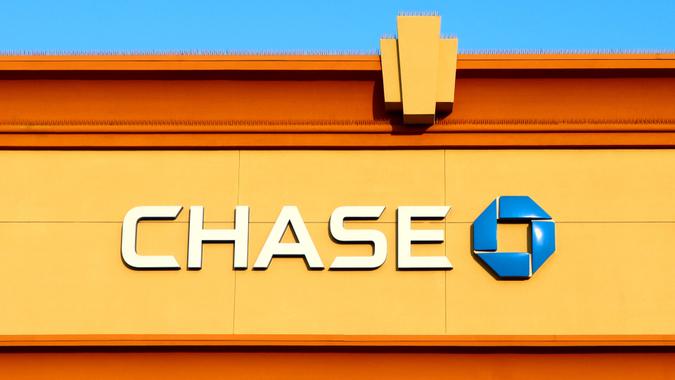 Los Angeles, California - October 9, 2019: Chase Bank on Hollywood Blvd and Western Ave, Los Angeles.