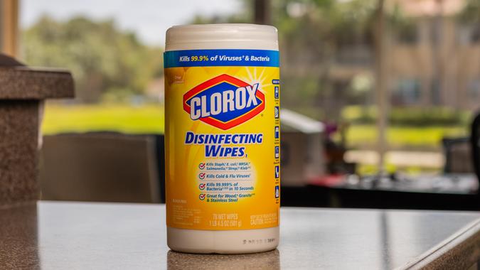Fort Myers, Fl / USA - 3/10/20: Clorox Disinfecting Wipes kills bacteria and viruses.