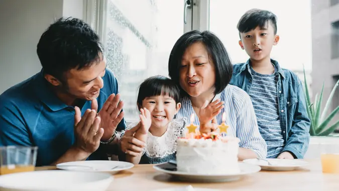 Family celebrating together