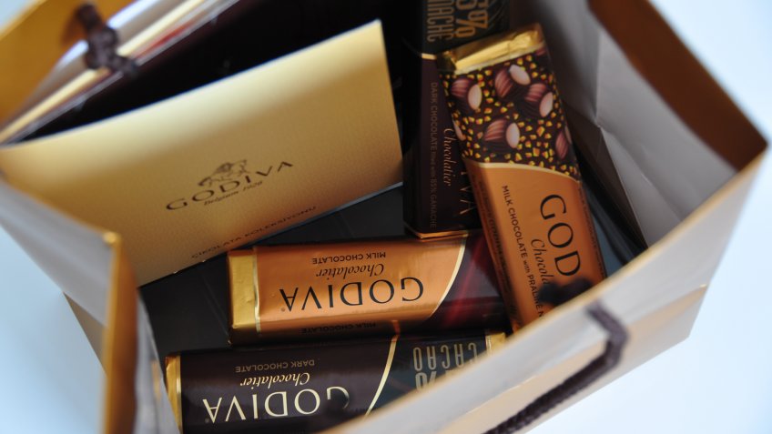 "Ankara, Turkey - March 11, 2012: A variety of Godiva Chocolate Bars in a bag.