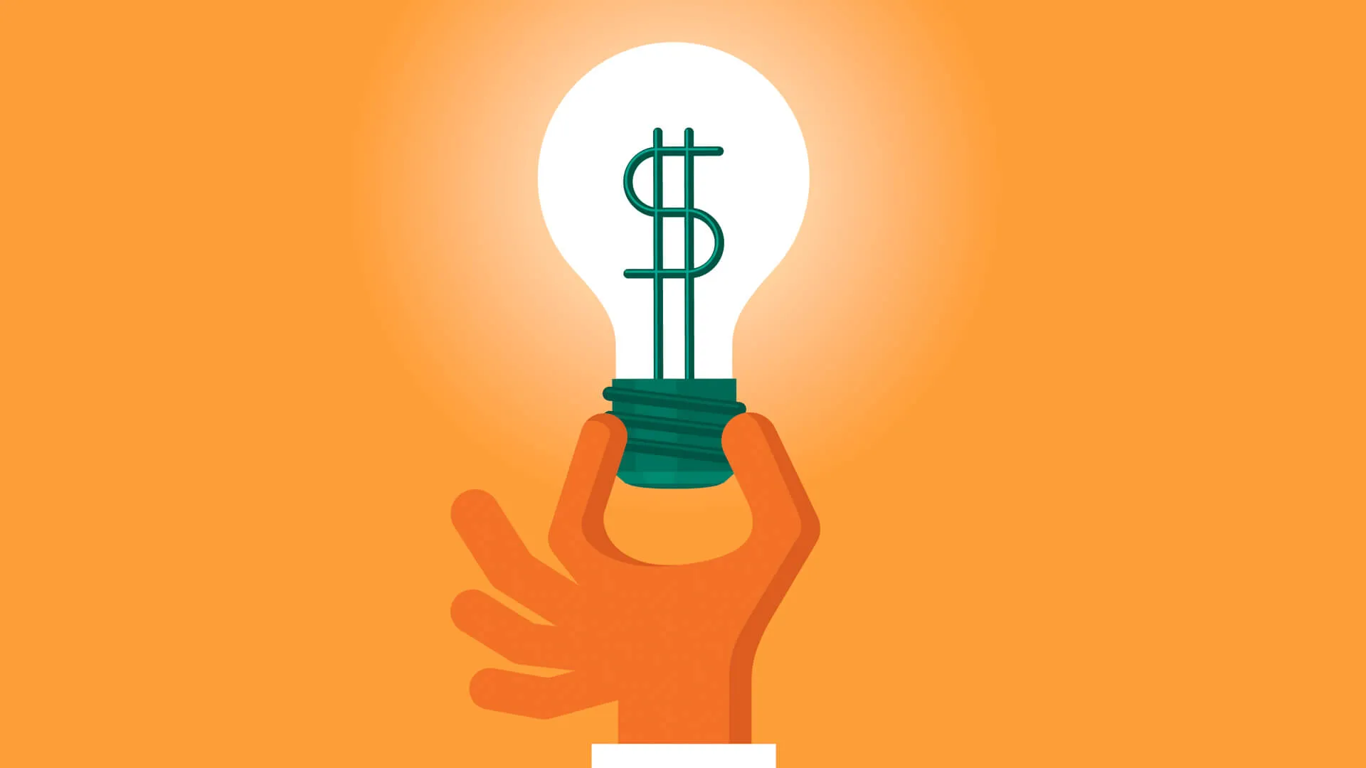 illustration of light bulb with dollar sign in center