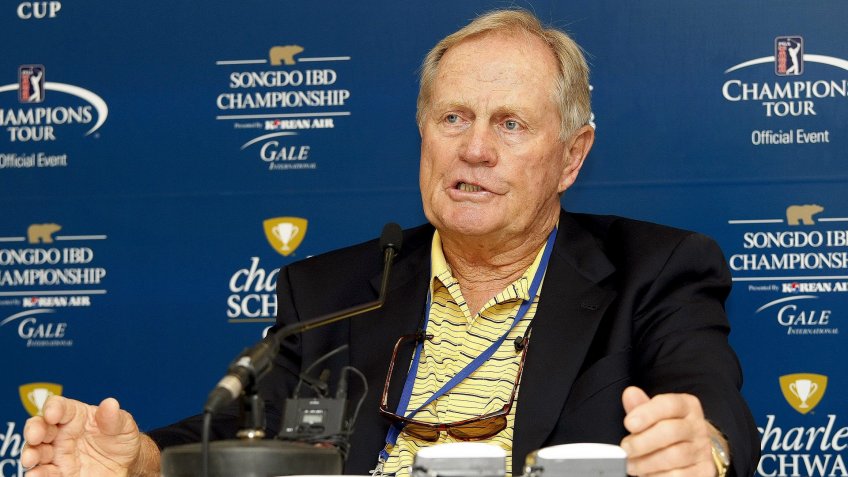 Former U S Golf Pro and Golf Course Designer Jack Nicklaus Speaks About the Tournament's Level of Difficulty at a Press Conference During the Songdo Ibd Championship at the Jack Nicklaus Golf Club on Incheon South Korea on 16 September 2011 Korea, Republic of IncheonSouth Korea Golf Songdo Ibd Championship - Sep 2011.