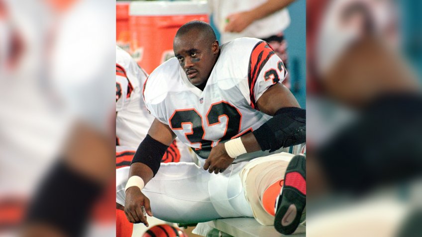Mandatory Credit: Photo by Duane Burleson/AP/Shutterstock (9293360a)Cincinnati Bengals running back Ki-Jana Carter sits on the bench with his left knee iced after getting injured on his third carry of the game against the Detroit Lions during his NFL debut, in Pontiac, MichBengals Carter - 17 Aug 1995.