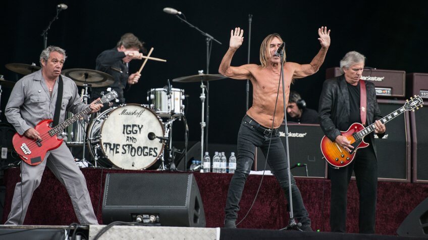 Editorial use onlyMandatory Credit: Photo by Kevin Nixon/Future/Shutterstock (1848418a)Mike Watt Scott Asheton Iggy Pop James WilliamsonHard Rock Calling 2012 - Iggy And The Stooges.