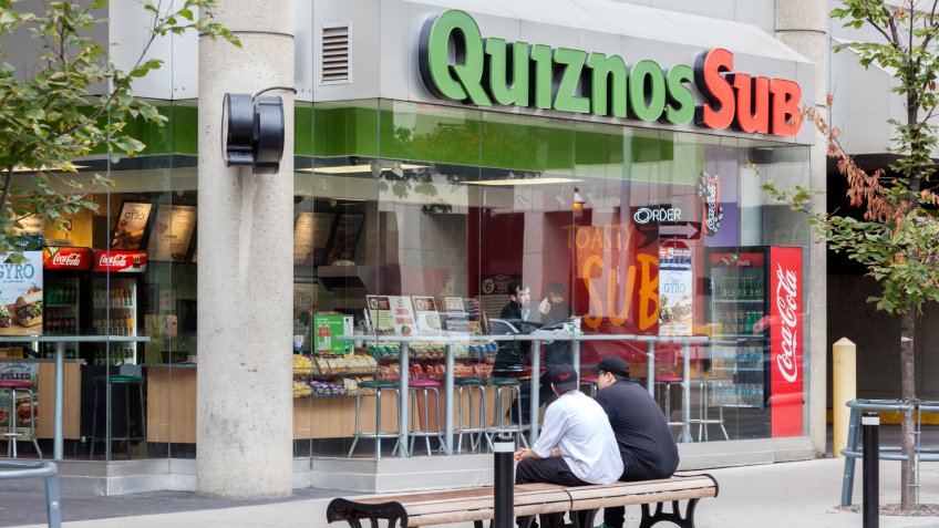 Toronto, Canada - Oct 13, 2017: Quiznos Sub fast food restaurant in the city of Toronto.