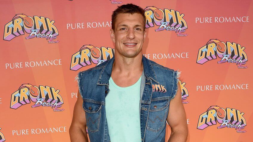 Rob Gronkowski at the Pure Romance pop-up at 'Gronk Beach Party' during the big game weekend.